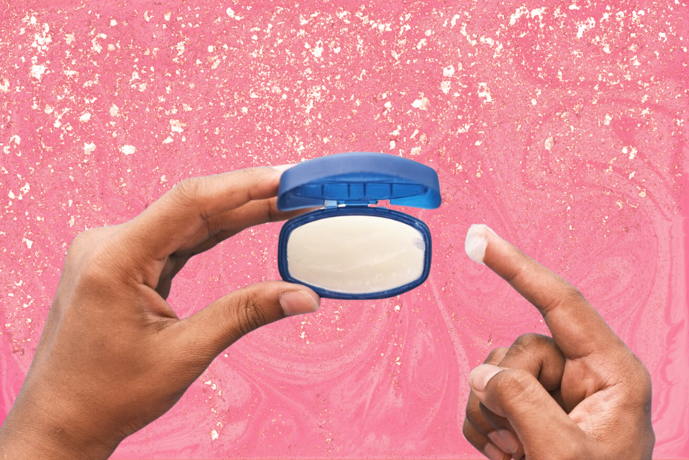 Image showing a person ready to do some slugging for acne-prone skin.