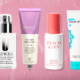 Selection of four gel moisturizers with a pink gel background