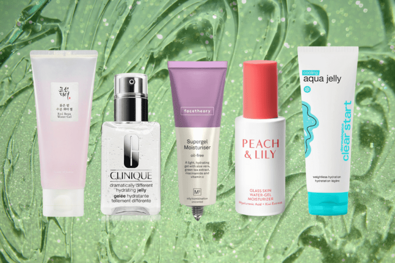 A selection of gel moisturizers for acne-prone skin