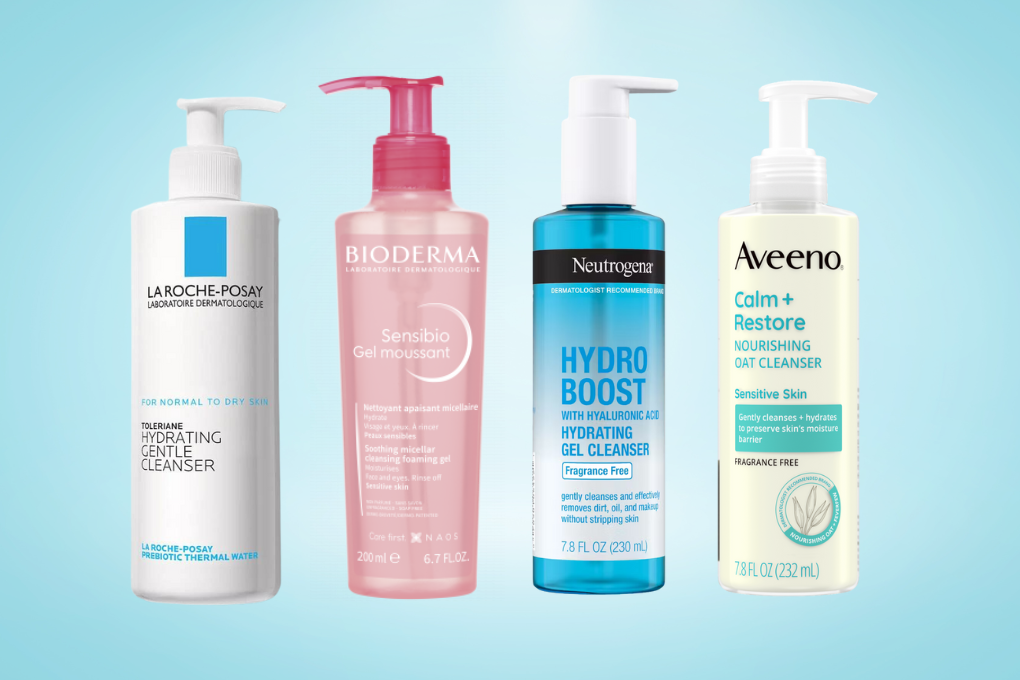 Selection of gentle face cleansers